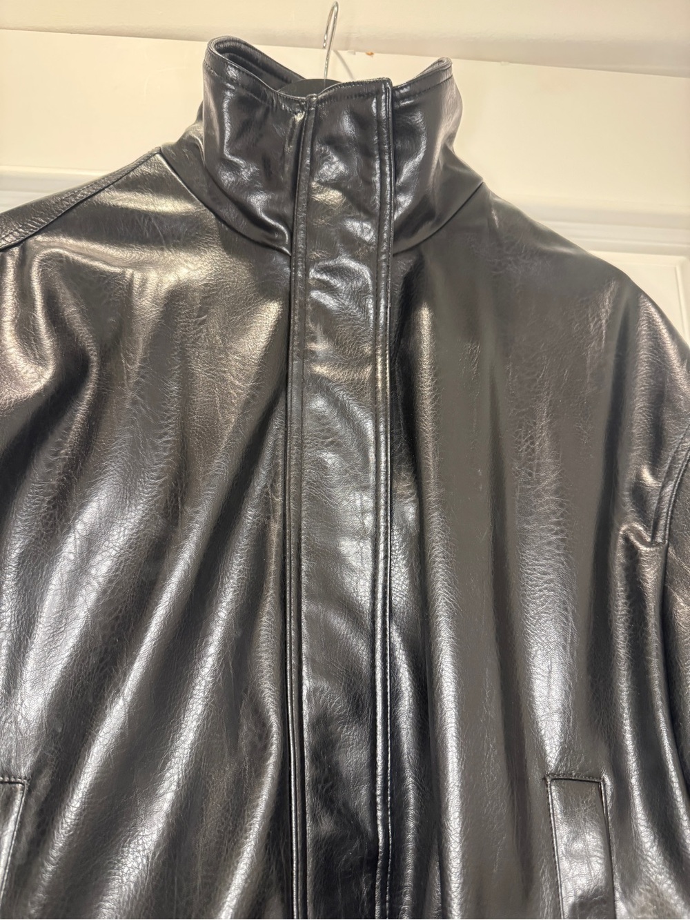 Zara Faux Leather Bomber Jacket Size M - Picture 3 of 8